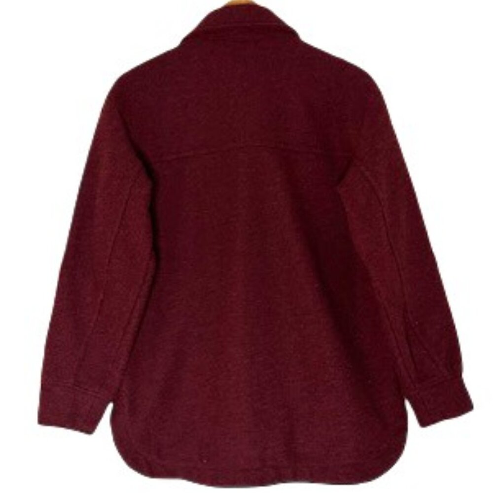 Banana Republic Red Heather Solid Shacket - Size … - image 3